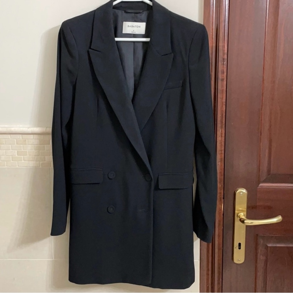Babaton Black Double Breasted Amell Blazer Dress - Size 2 - Picture 6 of 11